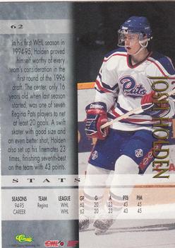 1995 Classic Hockey Draft - Printer's Proofs #62 Josh Holden Back