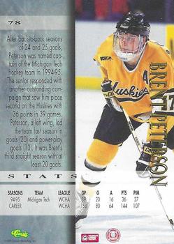 1995 Classic Hockey Draft - Printer's Proofs #78 Brent Peterson Back