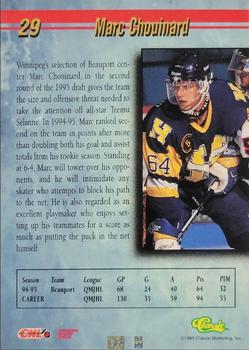 1995 Classic Hockey Draft - Printer's Proofs Gold #29 Marc Chouinard Back
