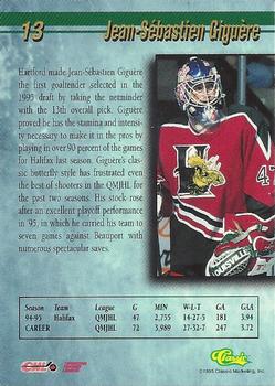 1995 Classic Hockey Draft - Silver #13 Jean-Sebastien Giguere Back