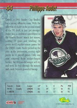 1995 Classic Hockey Draft - Silver #44 Philippe Audet Back