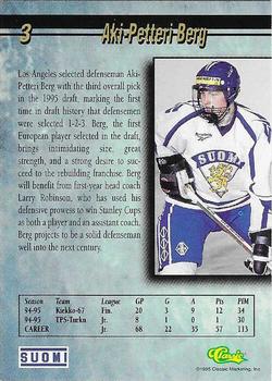1995 Classic Hockey Draft - Silver #3 Aki-Petteri Berg Back