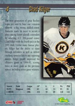 1995 Classic Hockey Draft - Silver #4 Chad Kilger Back