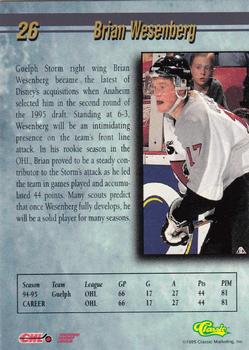 1995 Classic Hockey Draft - Silver #26 Brian Wesenberg Back