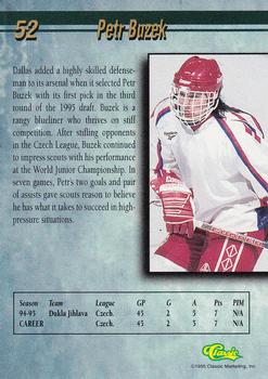 1995 Classic Hockey Draft - Silver #52 Petr Buzek Back