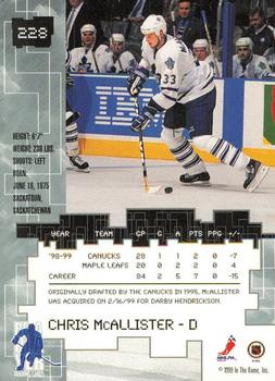 1999-00 Be a Player Millennium Signature Series - All-Star Fantasy Emerald #228 Chris McAllister Back