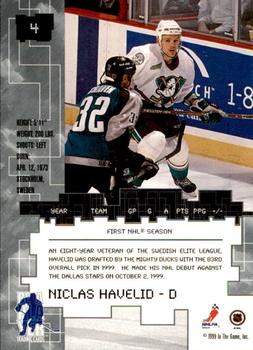 1999-00 Be a Player Millennium Signature Series - All-Star Fantasy Gold #4 Niclas Havelid Back