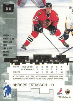 1999-00 Be a Player Millennium Signature Series - All-Star Fantasy Ruby #58 Anders Eriksson Back