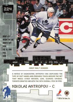 1999-00 Be a Player Millennium Signature Series - Chicago Sun-Times Ruby #224 Nikolai Antropov Back