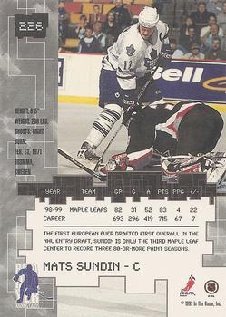 1999-00 Be a Player Millennium Signature Series - Chicago Sun-Times Ruby #226 Mats Sundin Back