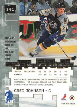 1999-00 Be a Player Millennium Signature Series - Chicago Sun-Times Sapphire #141 Greg Johnson Back