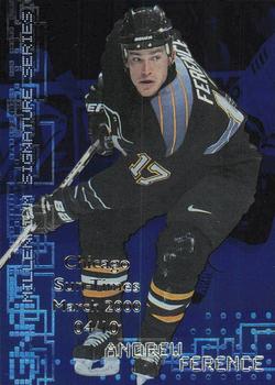 1999-00 Be a Player Millennium Signature Series - Chicago Sun-Times Sapphire #196 Andrew Ference Front