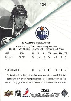 2011-12 SP Authentic #124 Magnus Paajarvi Back