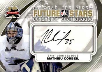 2011-12 In The Game Between The Pipes - Authentic Goaliegraph #A-MCO Mathieu Corbeil-Theriault Front