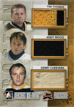 2011-12 In The Game Between The Pipes - Franchise Silver #F-02 Tim Thomas / Andy Moog / Gerry Cheevers Front