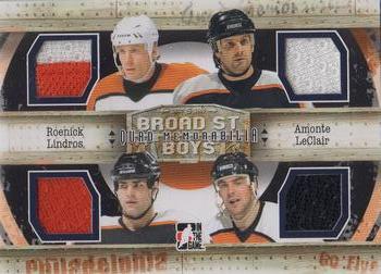 2011-12 In The Game Broad Street Boys - Quad Memorabilia #QM-01 Jeremy Roenick / Tony Amonte / Eric Lindros / John Leclair Front