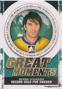 2011-12 In The Game Canada vs. The World - Great Moments #GM-14 Henrik Lundqvist Front