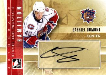 2011-12 In The Game Heroes and Prospects - Autographs #A-GD Gabriel Dumont Front