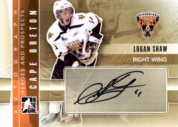 2011-12 In The Game Heroes and Prospects - Autographs #A-LS Logan Shaw Front
