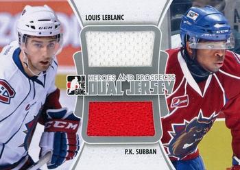 2011-12 In The Game Heroes and Prospects - Dual Jerseys Silver #DJ-08 Louis Leblanc / P.K. Subban Front