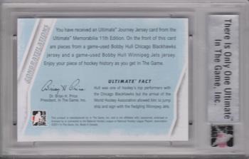 2011-12 In The Game Ultimate Memorabilia - Journey Jersey Memorabilia #5 Bobby Hull Back
