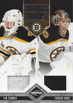 2011-12 Panini Limited - Brothers In Arms Materials #1 Tim Thomas / Tuukka Rask Front