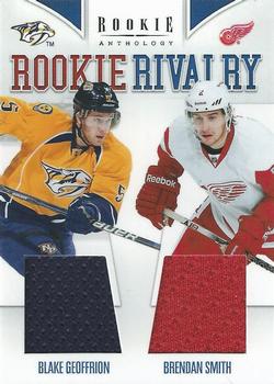 2011-12 Panini Rookie Anthology - Rookie Rivalry Dual Jerseys #3 Blake Geoffrion / Brendan Smith Front