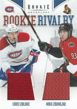 2011-12 Panini Rookie Anthology - Rookie Rivalry Dual Jerseys #54 Louis Leblanc / Mika Zibanejad Front