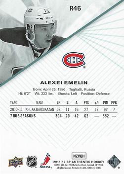 2011-12 SP Authentic - Rookie Extended #R46 Alexei Emelin Back