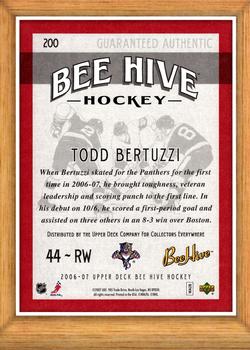 2006-07 Upper Deck Beehive - 5x7 Photo Cards #200 Todd Bertuzzi Back