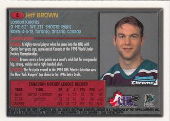 1998 Bowman Chrome CHL #4 Jeff Brown Back