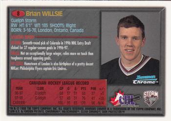 1998 Bowman Chrome CHL #8 Brian Willsie Back