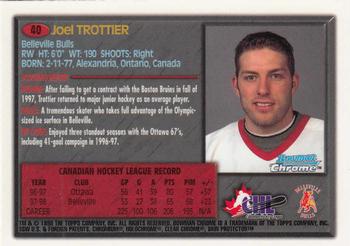 1998 Bowman Chrome CHL #40 Joel Trottier Back
