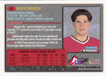 1998 Bowman Chrome CHL #41 Brent Belecki Back