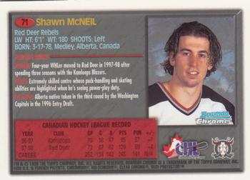 1998 Bowman Chrome CHL #71 Shawn McNeil Back