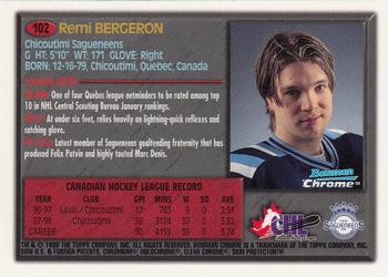 1998 Bowman Chrome CHL #102 Remi Bergeron Back