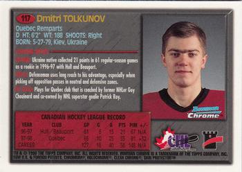 1998 Bowman Chrome CHL #117 Dmitri Tolkunov Back
