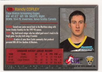 1998 Bowman Chrome CHL #125 Randy Copley Back