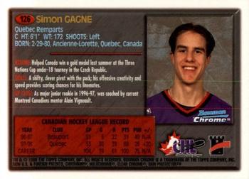 1998 Bowman Chrome CHL #126 Simon Gagne Back