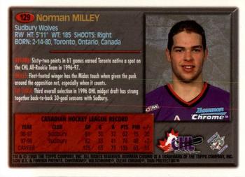 1998 Bowman Chrome CHL #129 Norm Milley Back