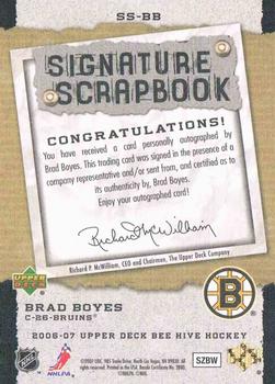 2006-07 Upper Deck Beehive - Signature Scrapbook #SS-BB Brad Boyes Back