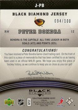 2006-07 Upper Deck Black Diamond - Jerseys Ruby #J-PB Peter Bondra Back