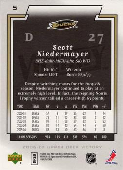 2006-07 Upper Deck Victory - Gold #5 Scott Niedermayer Back