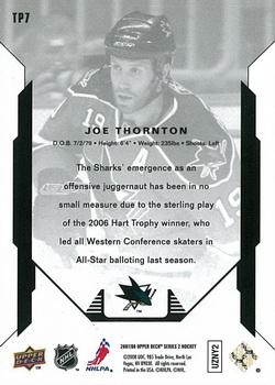 2007-08 Upper Deck - Top Picks #TP7 Joe Thornton Back