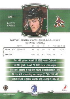 2002-03 Be a Player First Edition - Chicago 2002 23rd National #064 Daniel Briere Back