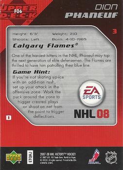 2007-08 Upper Deck Victory - EA Sports Face Off #FO6 Dion Phaneuf Back
