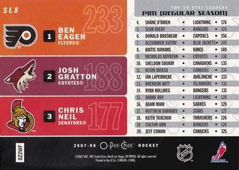 2007-08 O-Pee-Chee - Stat Leaders #SL8 Chris Neil / Josh Gratton / Ben Eager Back