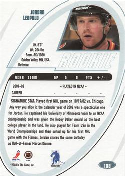 2002-03 Be a Player Signature Series - NHL All-Star FANtasy #195 Jordan Leopold Back