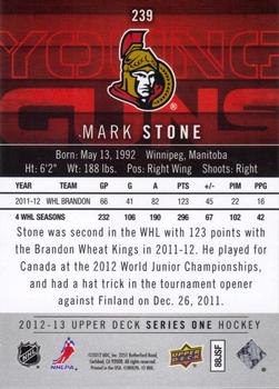 2012-13 Upper Deck #239 Mark Stone Back