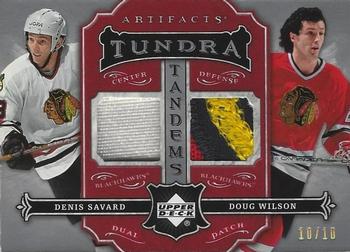 2007-08 Upper Deck Artifacts - Tundra Tandems Patches Red #TT-SW Denis Savard / Doug Wilson Front